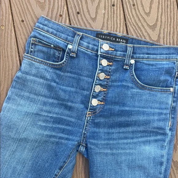 Veronica Beard, Debbie skinny high-rise Classic Blue Denim Jeans Sz 27/4 - Picture 2 of 11
